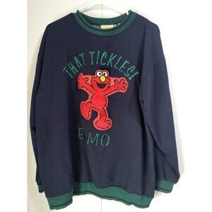 SESAME STREET ELMO "THAT TICKLES" Vintage Crewneck Sweatshirt Pullover SZ LG